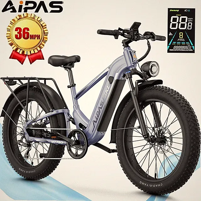 1800W Peak Electric Bike for Adults, Full Suspension Ebike, 7 Speed Bicycles