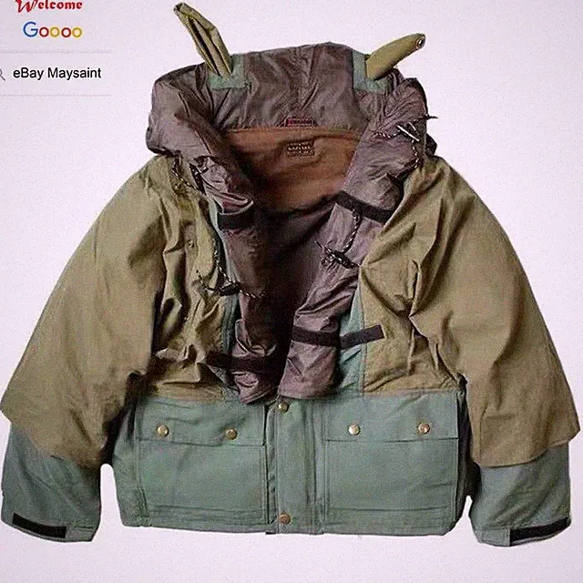 20AW JAPANESE-STYLE HIRATA NYLON JACKET PATCHWORK HOODED CAPITAL COAT JACKET
