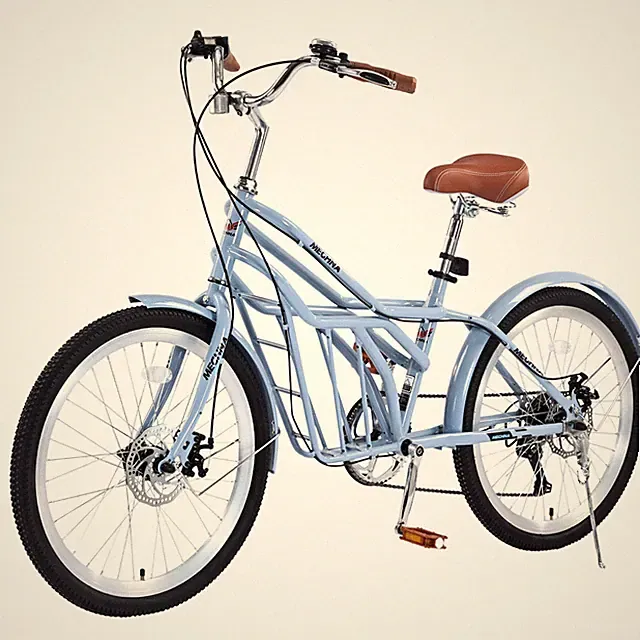 24 Inch Commuter Bike for Adults, 6-Speed & Disc Brakes, Steel Frame - Blue
