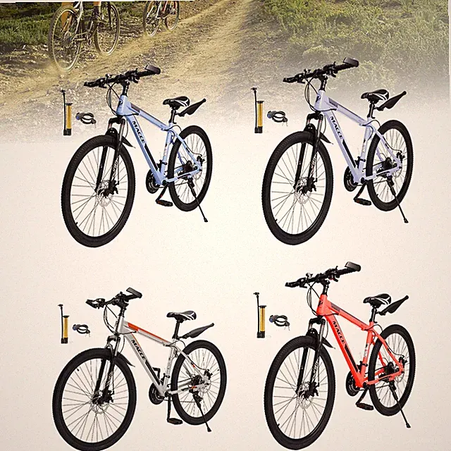 26" wheels 27 speed double disc brake mountain bike MTB for adults Blue