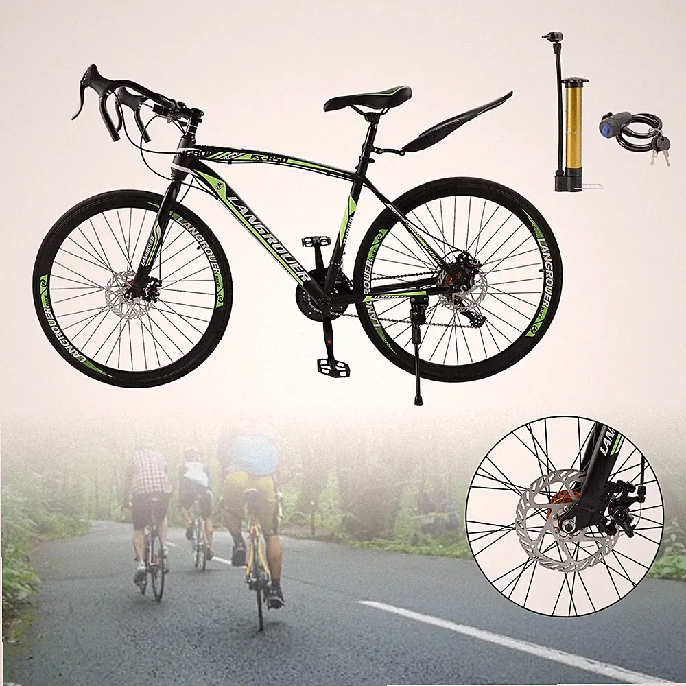 27 speed Road Bike Racing Bicycle 700C 26" Wheels Adult Black+Green