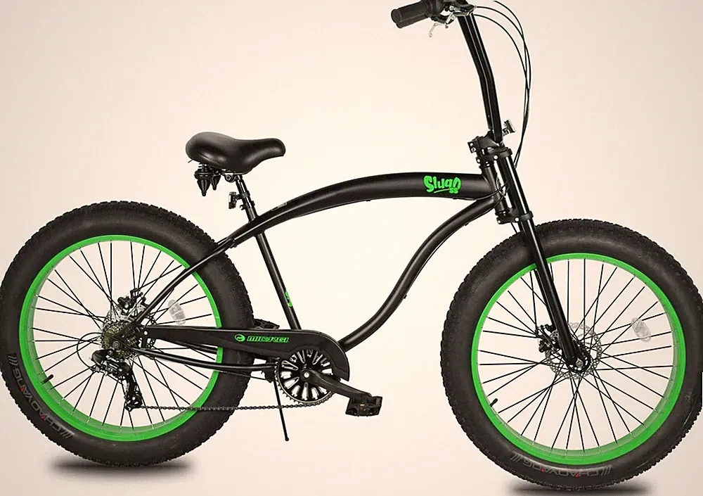 7 Speed 26" Slugo SS Beach Cruiser Bicycle High Rise Handlebar Fat Tire Bike