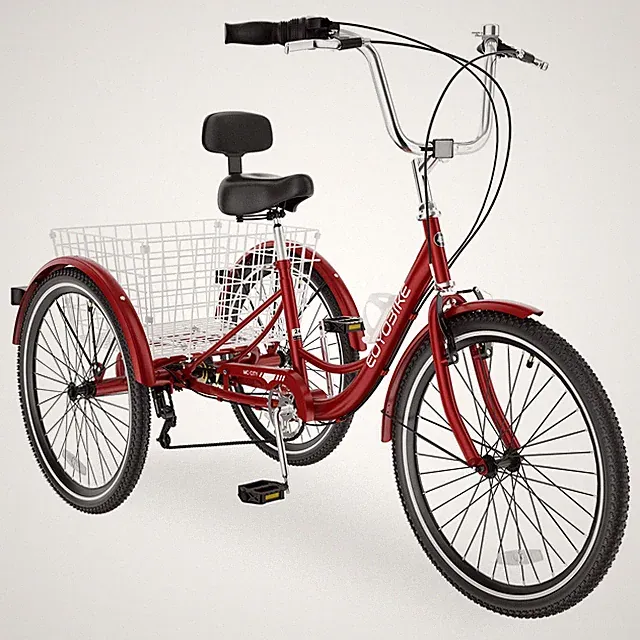 Adult Mountain Tricycle, 7 Speed Three Wheel Bike, 20/24/26 Inch Adults Trikes