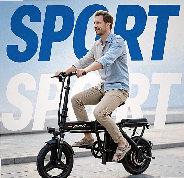 Adults 14-inch electric folding bike equipped with 48V battery 1500W motor 20MPH