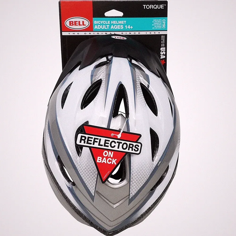 Bell Adult Torque White/Titanium Carbon Fiber Bicycle Helmet 14+