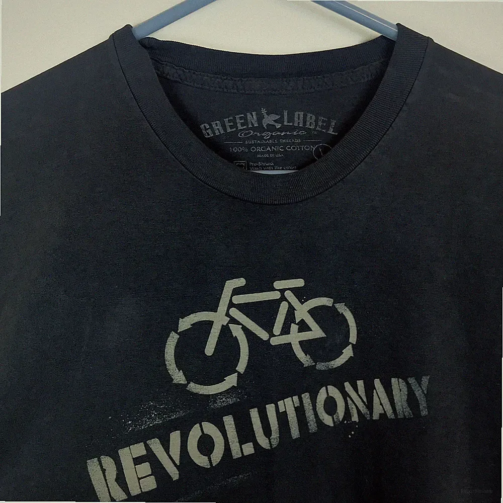 Bicycle Revolutionary Adult Large Green T-Shirt