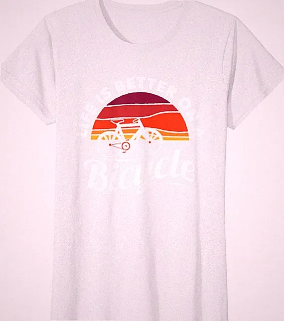Bike Cycling Biking Cyclist Retro Theme Bicycle Quote Ladies' Crewneck T-Shirt