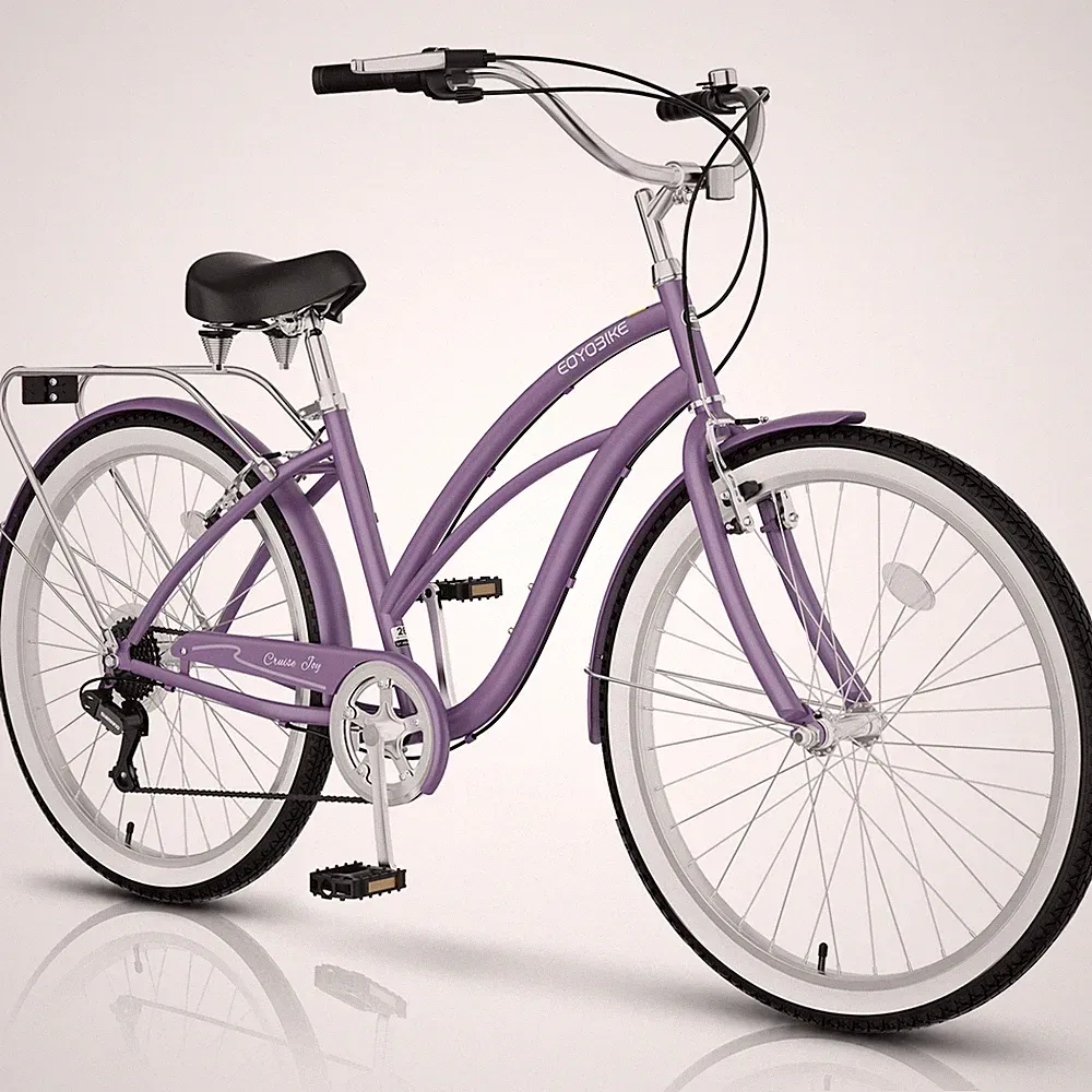 EOYOBIKE 7Speed Beach Cruiser Bicycle,Precision Shifting Adult city Sand Bike